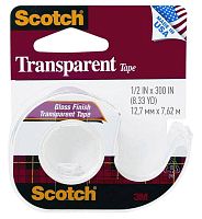 Скотч "Transparent 3M" 12,7 мм*7,6 м, диспенсер, блистер, "Scotch"
