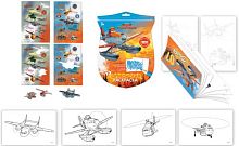 Шпионская раскраска "Самолеты" 40 предметов: карандаши 6 цв, 12 раскрасок + 2 шпионские раскраски, 20 наклеек, "Limpopo"