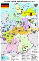 Административное деление Германии. Bundesrepublik Deutschland - politisch. - ф.60*90 см. - М.: Просвещение, 2002. - Глянцевая односторонняя карта.