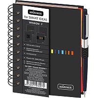 Бизнес-блокнот "Wisdom" 120 л. ф.А6 (100*140 мм), клетка, гребень сбоку, разделители, твердая обл, "Mariner"