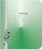 Тетрадь "Великолепная пятерка" 12 л. ф.167*205 мм, узкая линия, поля, скоба, картонная обложка, "КБК"