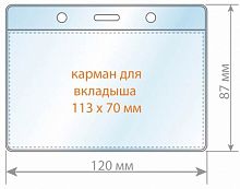 Бейдж горизонтальный 120*87 мм, вставка 113*70 мм, ПВХ 180 мкм, "ДПС"