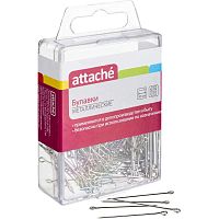 Булавки металлические, ушко, игла 30 мм, уп. 500 шт, пластиковый бокс, "Attache"