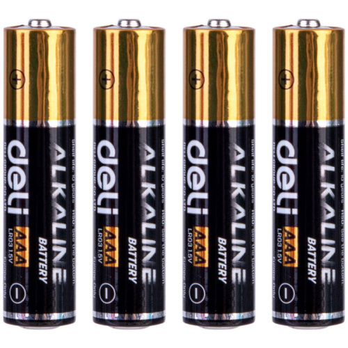 Батарейки AAA/LR03, алкалиновые, "Deli", упак. 4 шт.