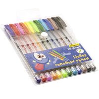 Ручки гелевые 12 цв, сменный стержень, шарик 1 мм, линия 0,8 мм, "Silwerhof"