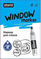 Маркер "WINDOW" для окон и стекла, водный, линия 8 мм, скошенный наконечник, "Attache"