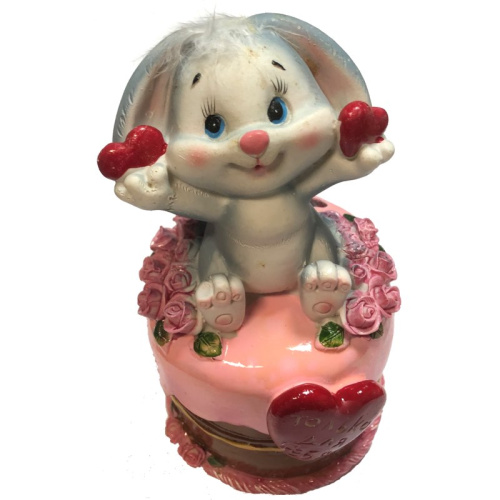 Фигурка декоративная - копилка "Кролик на торте", высота 17 см., "Choosing Porcelain"
