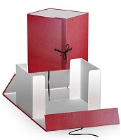 Короб архивный сборный ф.А4(245*330 мм), торец 200 мм, 2 завязки, бордовый бумвинил, "Имидж"