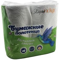 Полотенце бумажное 2-х слойное, 130 л, 180*230 мм. 29,9 м, тиснение, перфорация, втулка 34 мм, упак. 2 рулона, "ЭлараHome"