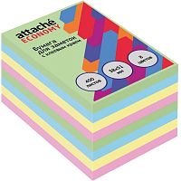 Блок для записи бумажный 400 л, 8 цв. пастель, липкий слой, 38*51 мм, 75 г, "Attache"