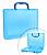 Портфель ф.А4 (270*360 мм, торец 75 мм, 2 пластиковые застежки, 2 пластиковые ручки, полипропилен, "Стамм" (цвет: голубой, арт.КС17)