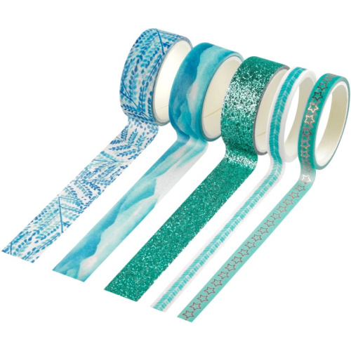 Клейкая декоративная лента 3000*7/15 мм, 5 рулонов, "MESHU" фото 2