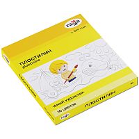 Пластилин "Юный художник" 10 цв. по 14 г, стек, картонная коробка, "Гамма"