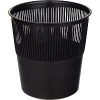 Пластмассовая сетчатая круглая корзина для мусора 10 л, черная, "Оскол-пласт"