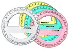 Транспортир круглый на 360*, пластик, "Стамм"