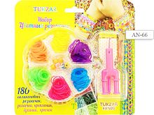 Набор цветных силиконовых резинок 180 шт. + рогатка, крепления, бусинки и крючок. - "Tukzar"