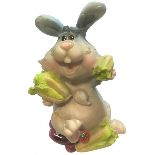 Фигурка декоративная "Заяц с овощами", высота 15 см, "Choosing Porcelain"