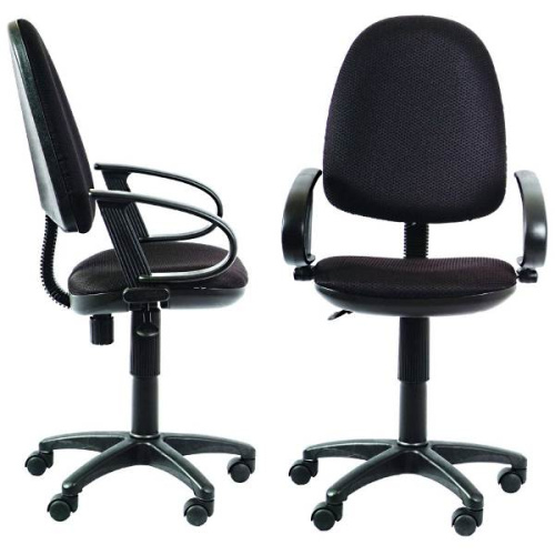 Кресло офисное, ткань, пружинно-винтовой механизм качания спинки, регулировка высоты (газлифт), вес до 120 кг, цвет - черный. "Бюрократ"
