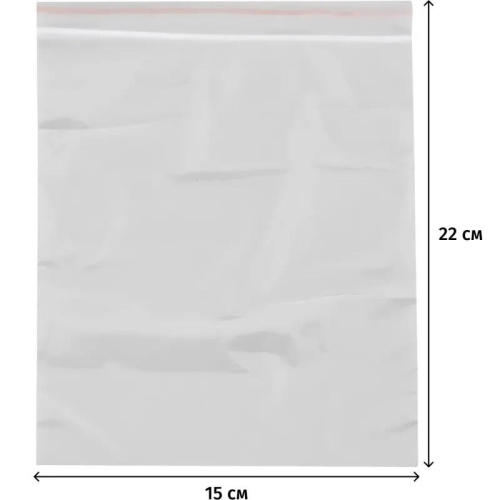 Фасовочный пакет, замок Zip Lock, ПВД 35 мкм, 150*220 мм, упак. 100 шт фото 3