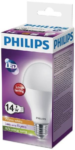 Электрическая лампа Philips LED 14W, 230V, цоколь E27, 3000К, стандарт