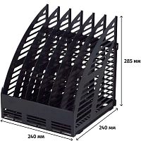 Лоток для бумаг вертикальный, 6 отделений, 240 мм, сборный, пластик , 240*235*285 мм, "Attache"