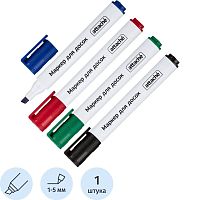 Маркеры для доски 4 цв, линия 1-5 мм, спиртовая основа, скошенный наконечник, "Attache"