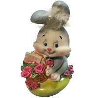 Фигурка декоративная - копилка "Кролик и розы", высота 17 см., "Choosing Porcelain"