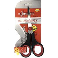 Ножницы 140 мм, лезвие 75 мм, нержавеющая сталь, симметричные пластиковые ручки, резиновые вставки, "Scissors"