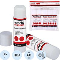 Клей-карандаш "Economy" 36 г, PVA, упаковка 5 шт, "Attache"