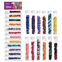 Пайетки голографические, 12 цв, туба 8 см, 6 г, "Tukzar"