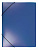 Папка ф.А4 (230*315 мм), торец 15 мм, 2 резинки, 3 клапана, пластик 0,4 мм, "Бюрократ" (цвет: синий, арт.PR04BLU)
