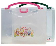 Портфель детский ф.А4 (325*265 мм), 1 отделением, 2 пластиковых замка, 2 откидные ручки, торец 45 мм, плотный цветной пластик, "Horse"