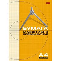 Бумага масштабно-координатная 16 л. ф.А4 (поле 180*280 мм), 65 г, миллиметровка, скоба сбоку, "Hatber"