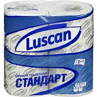 Бумага туалетная 2-х слойная "Luscan Standart", 175 л, перфорация, лист 91*125 мм, 21,88 м, втулка d-45 мм, рулон d-96 мм, упак. 4 рул.