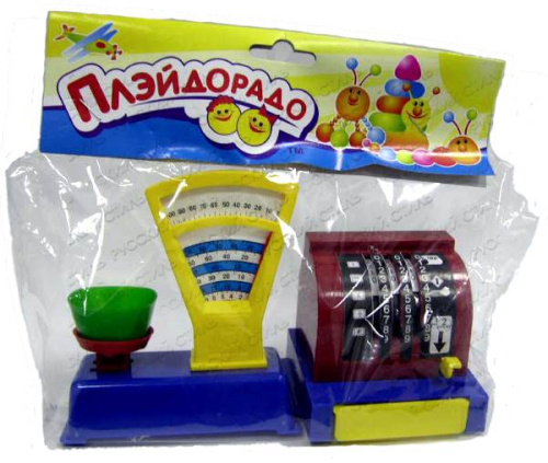 Набор Магазин: весы, касса: пластмассовая игрушка для детей от 3 лет. - "Плейдорадо"