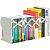 Подставка ограничитель для книг, расширяемая, метал, 114*114*220 мм, "Deli" (цвет: серый, арт.78631GREY)