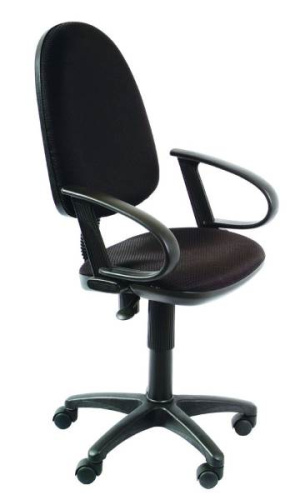 Кресло офисное, ткань, пружинно-винтовой механизм качания спинки, регулировка высоты (газлифт), вес до 120 кг, цвет - черный. "Бюрократ" фото 2