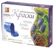 Акриловые краски 12 цв, по 15 мл, картонная упак, "Луч"