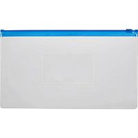 Папка-конверт ф.253*130 мм (евро), гибкая молния сверху, карман снаружи 83*56 мм, ПВХ 0.16 мм, упак. 12 шт, "Attache"