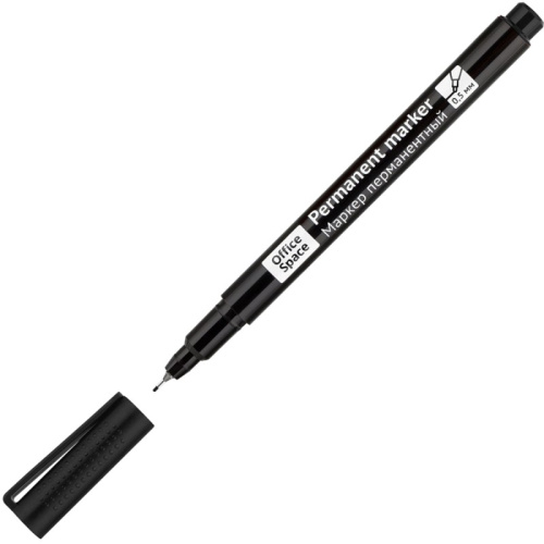 Маркер перманент, линия 0,5 мм, спиртовая основа, игловидный наконечник, 140 мм, "OfficeSpace"