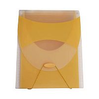 Папка сортировщик, вертикальная ф.А4 (255*285 мм), 5 вкладышей, торец 40 мм, резинка, пуговица, желтый пластик, "INDEX"