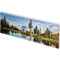 Планинг семидневка, недатированный еженедельник, ламинированная бумажная обложка, гребень, 295*100 мм, 112 с, "Attache"