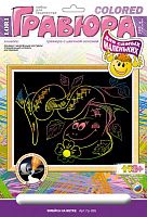 Змейка на ветке. Создание гравюры с цветной основой: размер 178*237 мм, для детей старше 3-х лет.