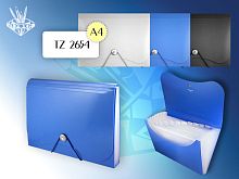 Папка картотека ф.А4 (330*225 мм), 13 отделений, торец 25 мм, резинка, пуговица, тисненный пластик 0.80 мм, "Tukzar"