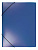 Папка ф.А4 (230*315 мм), торец 15 мм, 2 резинки, 3 клапана, пластик 0.4 мм, "Бюрократ" (цвет: синий, арт.PR04BLU)