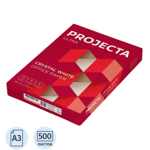 Бумага для офисной техники "Projecta Ultra" 500 л. ф.А3 (297*420 мм), класс А, 80 г, белизна 162%, "Сыктывкарский ЛПК" Бумага для офисной техники "Projecta Ultra" 500 л. ф.А3 (297*420 мм), класс А, 80 г, белизна 162%, "Сыктывкарский ЛПК"