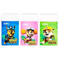 Ластик прямоугольный "Paw Patrol", ПВХ, картонная обертка, 45*25*12 мм, "Deli"